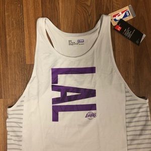 NWT Under Armour Los Angeles Lakers Women’s Tank Top XL NBA Basketball Gray